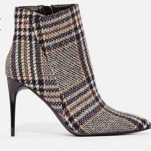 Plaid Stiletto Bootie Size 11 Brand New